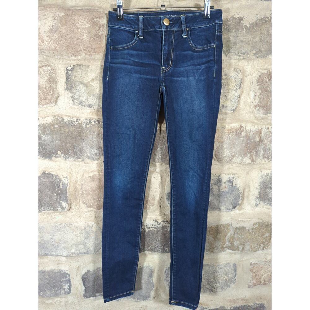 American Eagle Jeans Woman's 2 Jeggings Blue Skinny‎ Stretch Basic Coastal